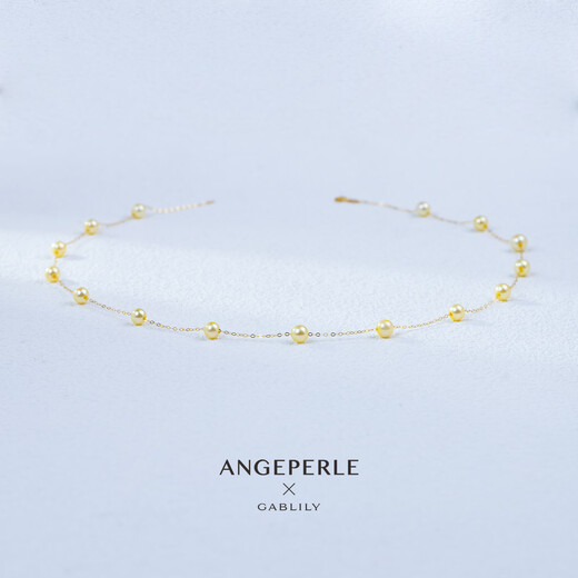 Yadige 2025 new seawater pearl Akoya high-end 18K gold necklace temperament champagne gold 4.5-5.5mm