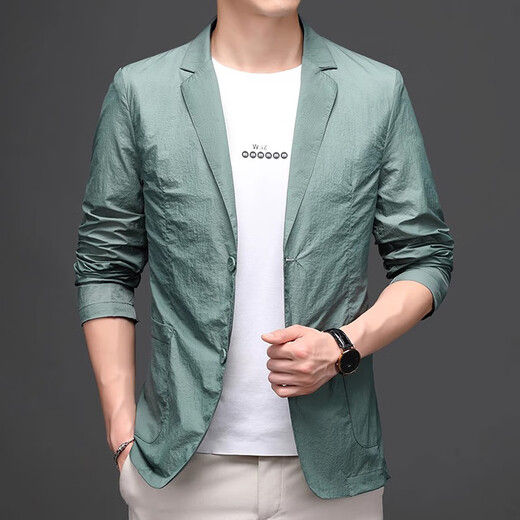 DVHNMK Luxusmarke Herren Sommer neuer dünner Sonnenschutzanzug Herrengeschäft Casual Outdoor Single Blazer Grey [Spot Speed] M 170 [Spot Speed]