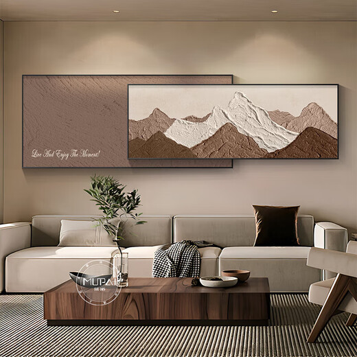 Sofa back has a backing background with a backing background with a backing living room decoration paintings, light luxury sofa background wall hanging paintings 2024 Rizhao Jinshan B style 33*80+26*80=overlapping total length 12035mm aluminum