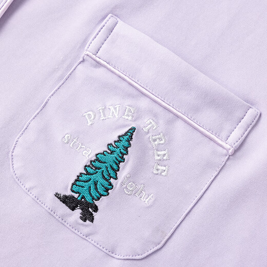 Fenton Pajamas for Women 100% Cotton 2025 Casual Breathable Homewear Set Can Be Weared Thin New Style Light Purple - Women's 2XL