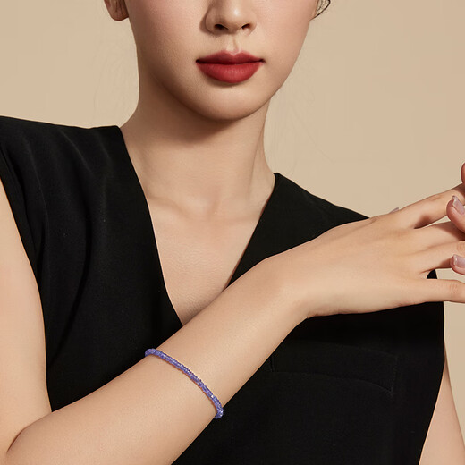 OeinOEINECI jewelry tanzanite bracelet 18K gold faceted tanzanite beaded bracelet 3.5-4.0mm 17cm