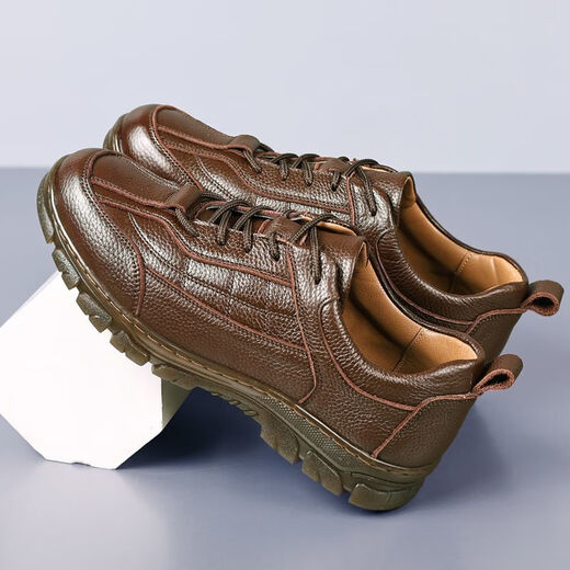 Région occidentale Camel 100% Top Layer Chaussures en cuir en cuir décontracté Chaussures en cuir de sport pour hommes Souppe à la semelle douce et à la semelle de bœuf Tendon de bœuf à usure Sole Sole Cuir Chaussures Jaune 9905 41