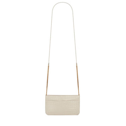 Saint Laurent La piel de vaca retro de mujer de la mujer de las mujeres de las mujeres, el patrón de coches de cocodrilo, el hombro del hombro 635095DND1J9207 RETRO WHITE