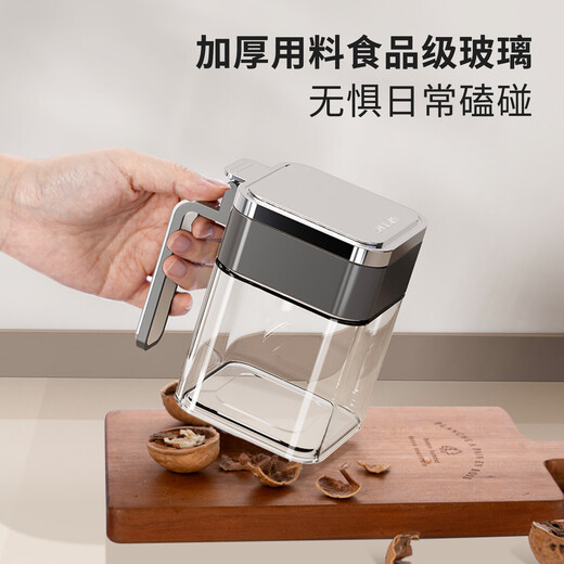 Newair seasoning box salt shaker sealed moisture-proof seasoning bottle storage rack home kitchen high-end new set premium gray three-pack - free label sticker