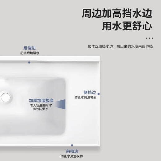 SMVP integrated ceramic wash basin single basin wash basin sink sink cabinet basin wash basin bathroom semi-embedded 12147cm single basin microcrystalline nano-thickened glaze surface