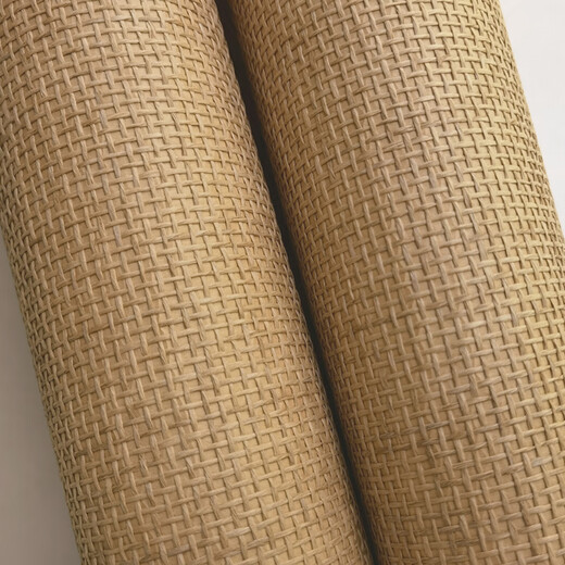 Kezhitu straw weaving wallpaper Chinese natural environmentally friendly paper weaving straw mat wallpaper club teahouse tatami ceiling full of wallpaper apricot color 3112 wallpaper only