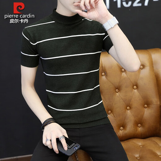 Pierre Cardin 2025 Neuer Frühlings- und Sommer-Strick-Kurzärmel-Männer trendy halbärmelige T-Shirt-Hemd Schlank