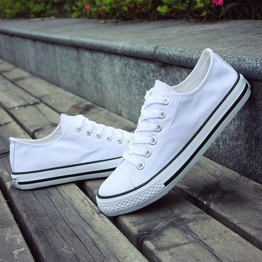 
European Pastoral Couple Canvas Shoes Men's 2025 Summer New Low Top Casual Sports Shoes Men's Trendy and Versatile (PJ) 6621 White 44
