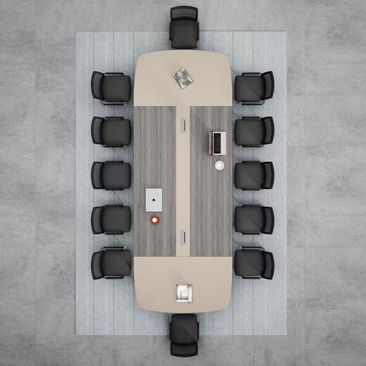 Conference table long table simple modern office negotiation training table large and small conference room table and chair combination 1.8*0.9 meter conference table