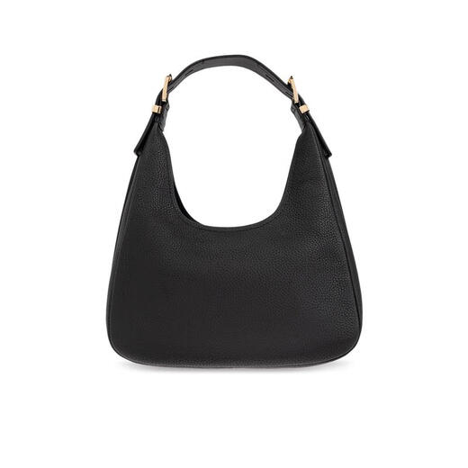 
MICHAEL MICHAEL KORS elegant luxury shoulder bag classic round design black texture cowhide fashion versatile accessories black TU
