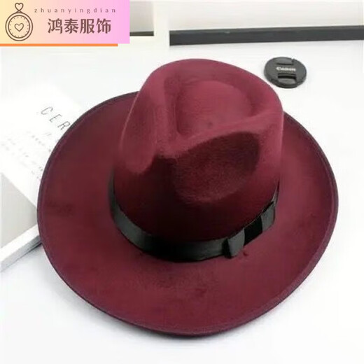 Huowen Shanghai Beach Xu Wenqiang Herren Retro Hut Big Bim Top Hut Jackson Bühnenbilder Hut Xu Wenqiang Stil - Schwarzer Erwachsener Stil 58 cm