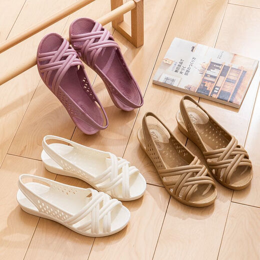 Mankoyi 2025 Sommer bequeme Sandalen für Frauenarbeit Schuhe flacher Fisch Mund offen mit nicht rutschfestem Keeberichtungsbestand und bequemer 902 Gold 37 (nur kleiner)