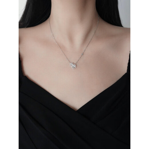 Century-old Fenxiang Exploding Gourd Necklace Women's Sterling Silver 999 Light Luxury Niche New Chinese Style Fulu Pendant 2025 New Gourd Necklace Rose Gift Box Gift Bag S999