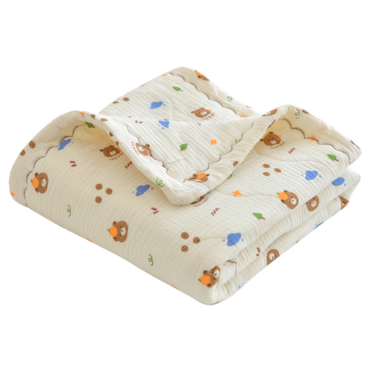 Wen Yijia customized newborn baby blanket spring and autumn thin air-conditioned blanket baby pure cotton gauze blanket kindergarten children nap color polka dots 105*105cm