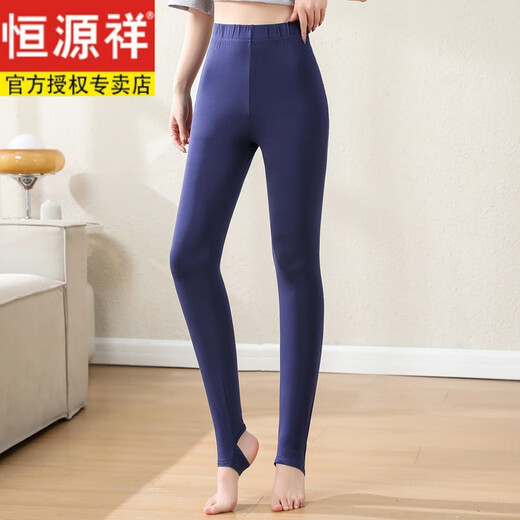 恒源祥加肥加大码莫代尔棉打底裤女外穿胖MM显瘦春夏季薄款高腰妈妈秋裤 6625-1平脚款-黑色 S 85-105斤