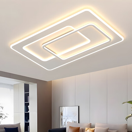 Spark Ball Wohnzimmer Licht Neue LED Deckenleuchte rechteckige Scheinwerfer moderne einfache atmosphärische Hauptschlafzimmerzimmer-Esszimmerlampe [9911] 110*70 cm-Wuji Dimmen