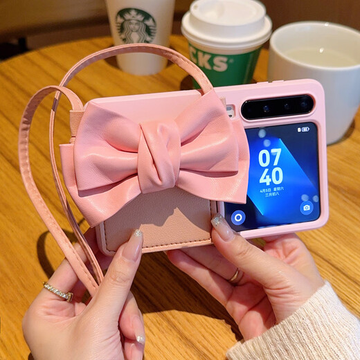 Li Haojia is suitable for Huawei PuraX collector's mobile phone case trendy brand Japanese and Korean girls pink bow card bag purax crossbody [skin hard shell - pink * skin feeling powder + pink crossbody card bag (with bow)] Huawei PuraX/Huawei PuraX collector's version