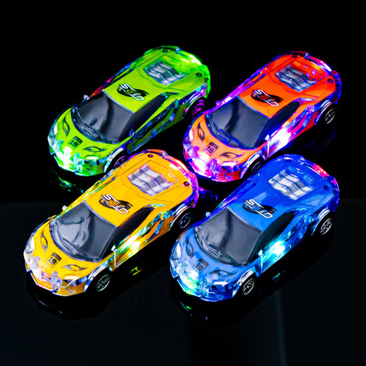 Boys car toy children's fall-resistant inertia car car 2 years old and 3 years old baby running racing model light music car 33905 inertia sound and light sports car (1 color mixed)