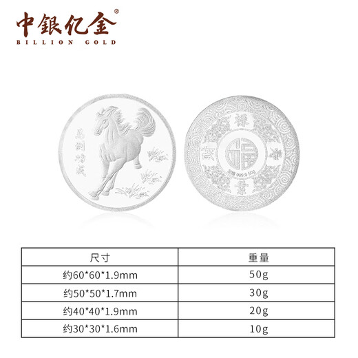 BOC Billion Gold Pure Silver 9999 Pure Silver Investment Silver Coin Silver Bar Ingot Broken Silver Collection Stored Value for Birthday Gift Immediate Success Silver Coin 10g Official Authentic