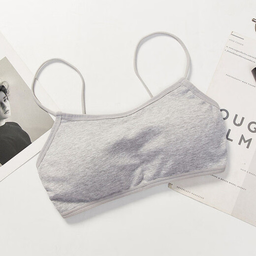 NJSKAKW pure cotton underwear student top-up Korean version of the beautiful back sling wrapped bra tube top junior high school girls underwear high school students single pack black one size fits all 70-125Jin Jin is equal to 0.5 kg