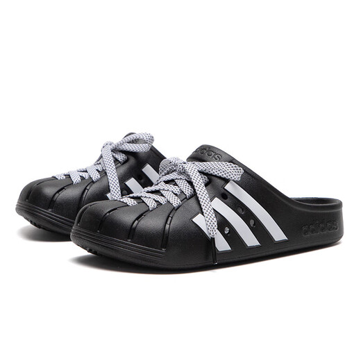 Adidas (adidas) мужская и женская обувь летние лунки Adilette Clog Birkenstock Shoes Sports Slippers JH9848/NO. 1 черный/белый/нет. 1 черный 36,5