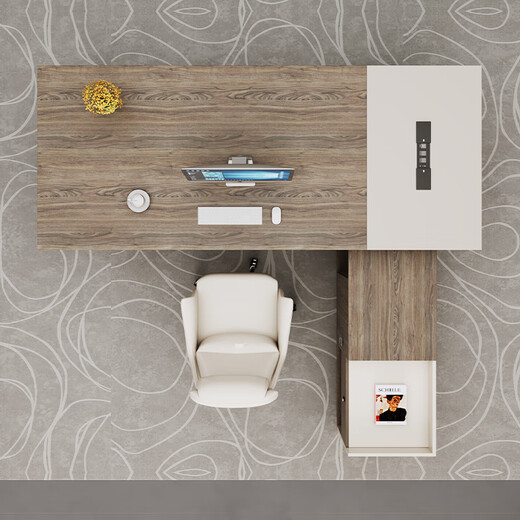 Desk Xiaobai Desk Boss Desk Fashion Office Furniture Modern Simple Office Supervisor Manager Desk and Chair Combination 1.8m Single Table + Mobile Side Cabinet + Boss Chair