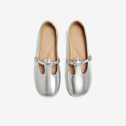 Best 25 Herbst Marie Jane Schuhe Retro Dicke Absatz Frauen Singles Schuhe B9929CQ5 Silber 37