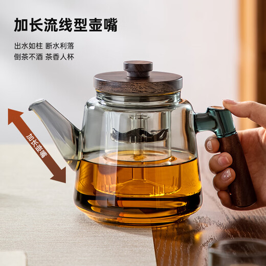 TEAHUE teapot glass teapot tea water separation boiling teapot high borosilicate kettle heat-resistant office household tea set