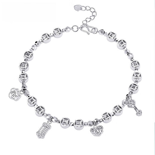 Fiber bundle (QIANSHU) platinum bracelet pt950 female platinum 950 bracelet copper coin coin Nafu Qianduoduo platinum bracelet Ruyi style about 17+2cm weighs about 10.37 grams