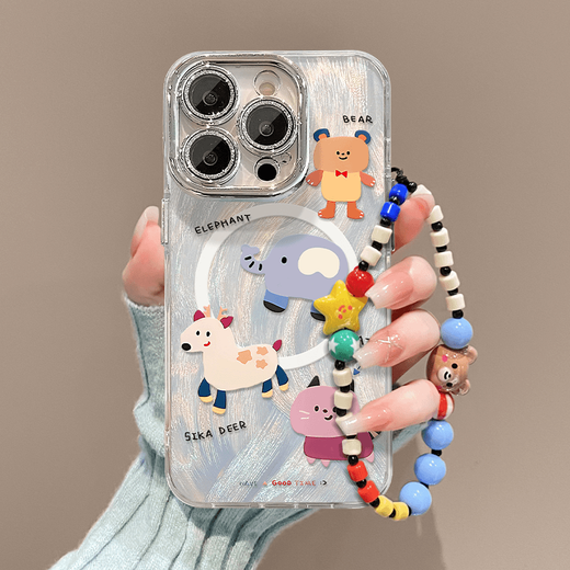 Lu Tuzhe Deerwalk Blue Magnetic Elephant, подходящий для Apple 16 Promax Mobile Phore Case New iPhone 15 Pro поставляется с линзой пленкой 14 против FALL 13 силиконового защитного корпуса 12 Высококачественный нишевый пера-синий слон + магнитный кронштейн + браслет iPhone 16 Pro Pro Pro Pro Pro Pro.