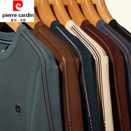 Pier Cardin Pure Cotton Longärmedose T-Shirt Herren Herumn Business Casual Top Herren weiche und atmungsaktive runde Hals-Sweatshirt-Basis-Hemd Grüne Sy6621 M 165 Empfohlen 100-120jin [Jin gleich 0,5 kg]