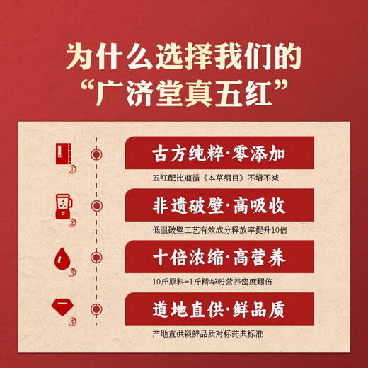 
Guangjitang Wuhong Soup Brown Sugar Wolfberry Red Bean Wuhong Soup Postpartum Confinement Meal Wuhong Powder Milk and Nutrition to nourish Qi and Blood during lactation