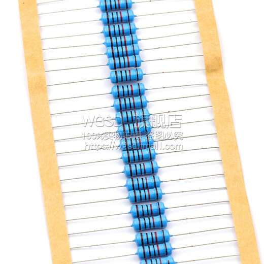 Dafuri 1W metal film resistor element 1% five-color ring 1K 2k 10K 100 ohm 1M3K22 ohm 4.7K47K20 15K 1% (20 pcs)