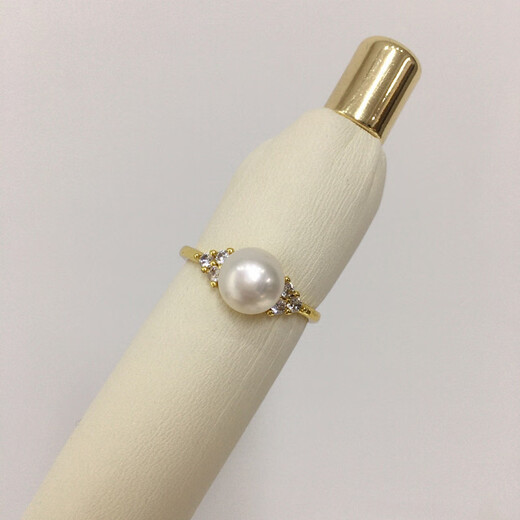 High-quality seawater pearl ring Zhuji 5A grade high-gloss freshwater 18K gold-filled opening adjustable fish tail silver opening adjustable