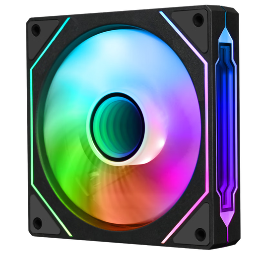 EVESKY  棱镜4代PRO机箱风扇水冷12CM机箱风扇正反向无线拼接ARGB神光同步PWM温控棱镜6pro电脑风扇 爵柏-棱镜4PRO黑色正向风扇(5V三针接口)