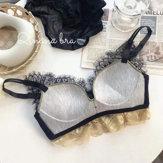 Xianzheyi 3884 Rückkäufe für sexy reine Unterwäsche für Frauenspitze ohne Stahlringe, kleine Brüste, groß, formen und hilfsbrust. Schwarzer Einzelstück 70a 32