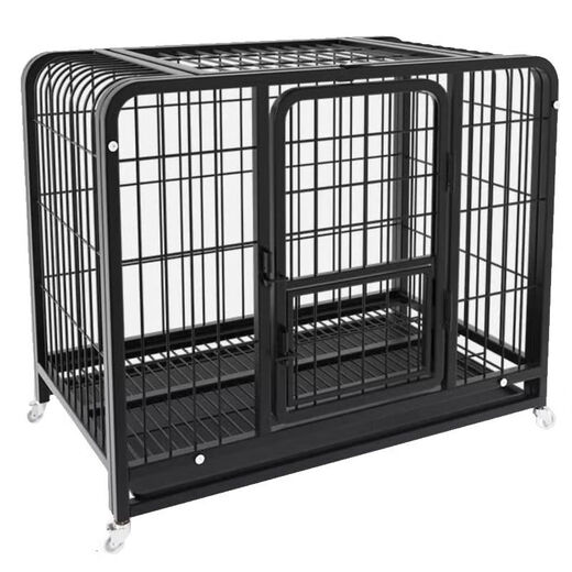 Dog cage small dog indoor stainless steel cage with toilet Shiba Inu Corgi pet cage dog fence thick and reinforced 96#956479cm simple white