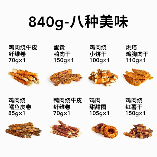 匹卡噗宠物磨牙棒中小型犬解馋耐咬鸡肉绕牛皮卷狗狗猫咪营养零食70g 【热销爆款】磨牙零食礼包-840g