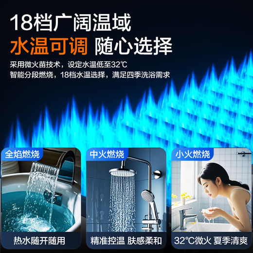Energy-efficient (NORITZ) 16-liter natural gas water heater, 15% national subsidy for home appliances, whole-house constant temperature cruise, integrated noise reduction lower-mounted fan, 16EA2FEX gold list certification