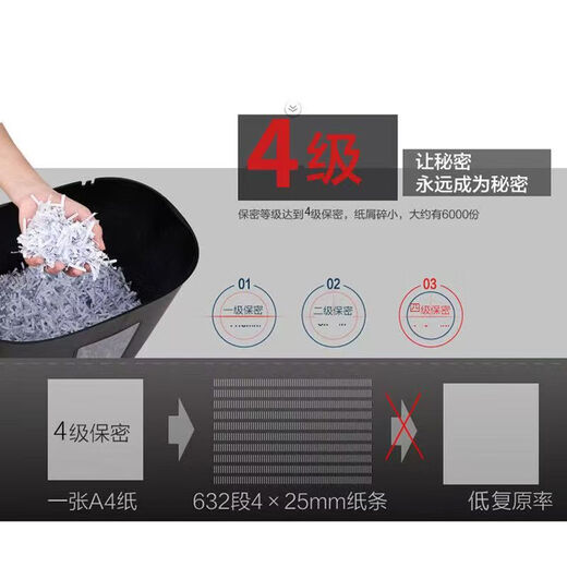 DELI得力9929碎纸机办公室专用颗粒状电动大功率商用桌面纸张文件 5张 5分钟 得力9929碎纸机【白】