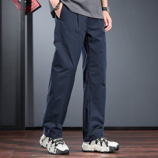 
New Balance casual pants men loose straight summer thin wrinkle-resistant wear-resistant brand versatile outdoor sports quick-drying long pants men Navy blue XL
