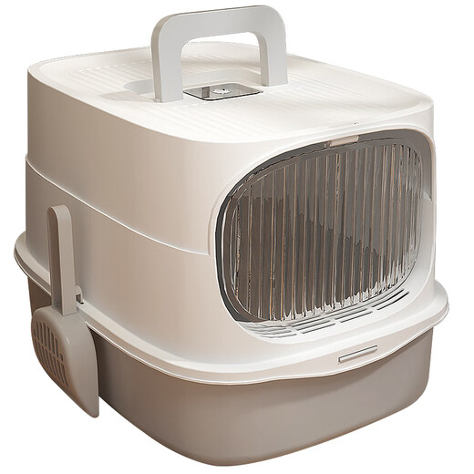 HELLOJOY cat litter box fully enclosed large cat toilet anti-splash cat litter box cat sand box cat litter box gray