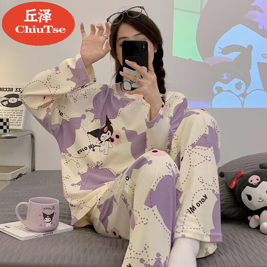 ChiuTse库洛米睡衣女春秋长袖初中高中学生可爱卡通三丽鸥女孩家居服秋季 BJR-15125 M
