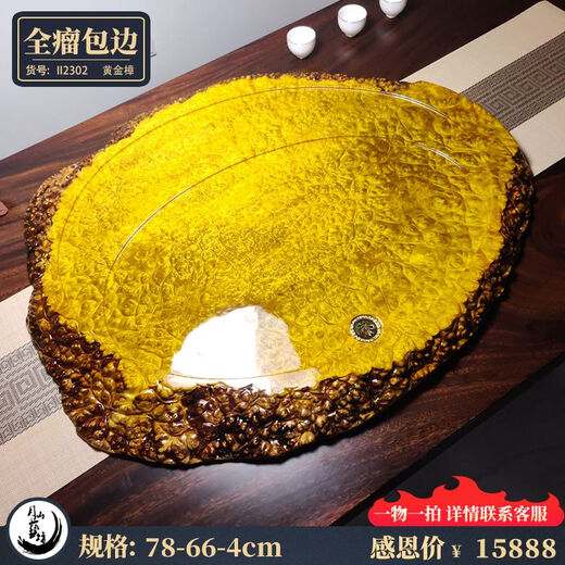 Bandeja de té de té de té de té de alcanfor dorado entero