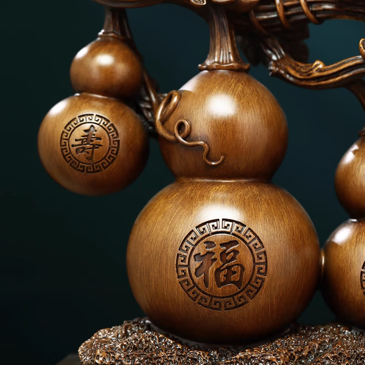 Jushanyuan Wufu Linmen Huocai Gourd Ornaments Home Living Room Wine Cabinet TV Cabinet Decoration New House Moving Gifts Customized Engraving Special Shooting Please consult customer service before shooting