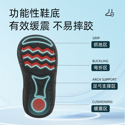 泰兰尼斯童鞋夏季新款学步鞋男童包头防踢凉鞋女童防滑软底透气鞋机能鞋 白/黑 20 内长13.5适合脚长12.8~13.2
