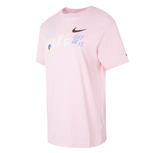 耐克（NIKE）纯棉短袖女装25夏季透气圆领宽松印花潮流上衣学生百搭T恤衫上衣 FJ7714-690 M /160/84A