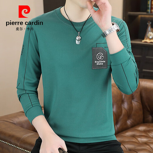 皮尔卡丹（pierre cardin）男士卫衣春季白色衣服宽松大码秋衣2025新款长袖T恤春秋打底衫男 9901 白色 薄款 XL 【建议125-140斤】