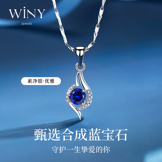 The only (Winy) Yirenzhilian sterling silver necklace, women's pendant, Valentine's Day birthday gift for women, silver jewelry for girlfriend and wife