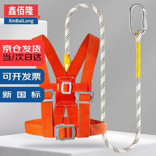 Xinbailong anti-fall safety belt high altitude work rope air conditioning outdoor construction double back 3m small hook BL-Z62